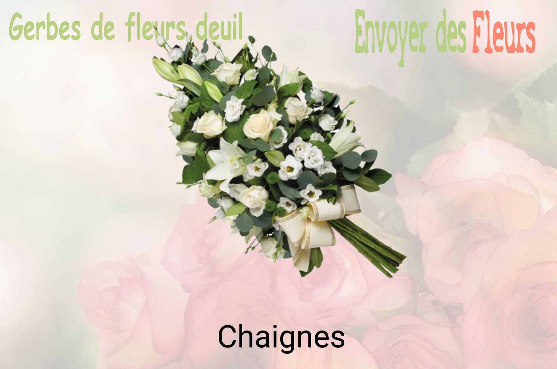 Gerbe de fleurs de deuil livrée à Chaignes